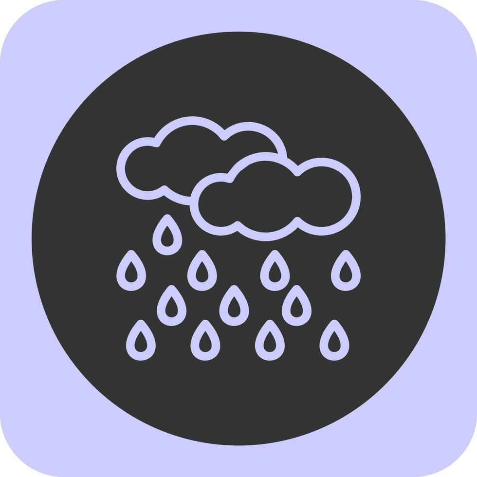 Raindrops Linear Round Icon vector