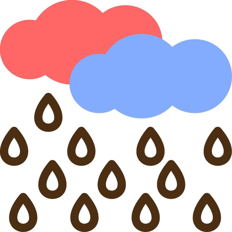 Raindrops Color Filled Icon vector