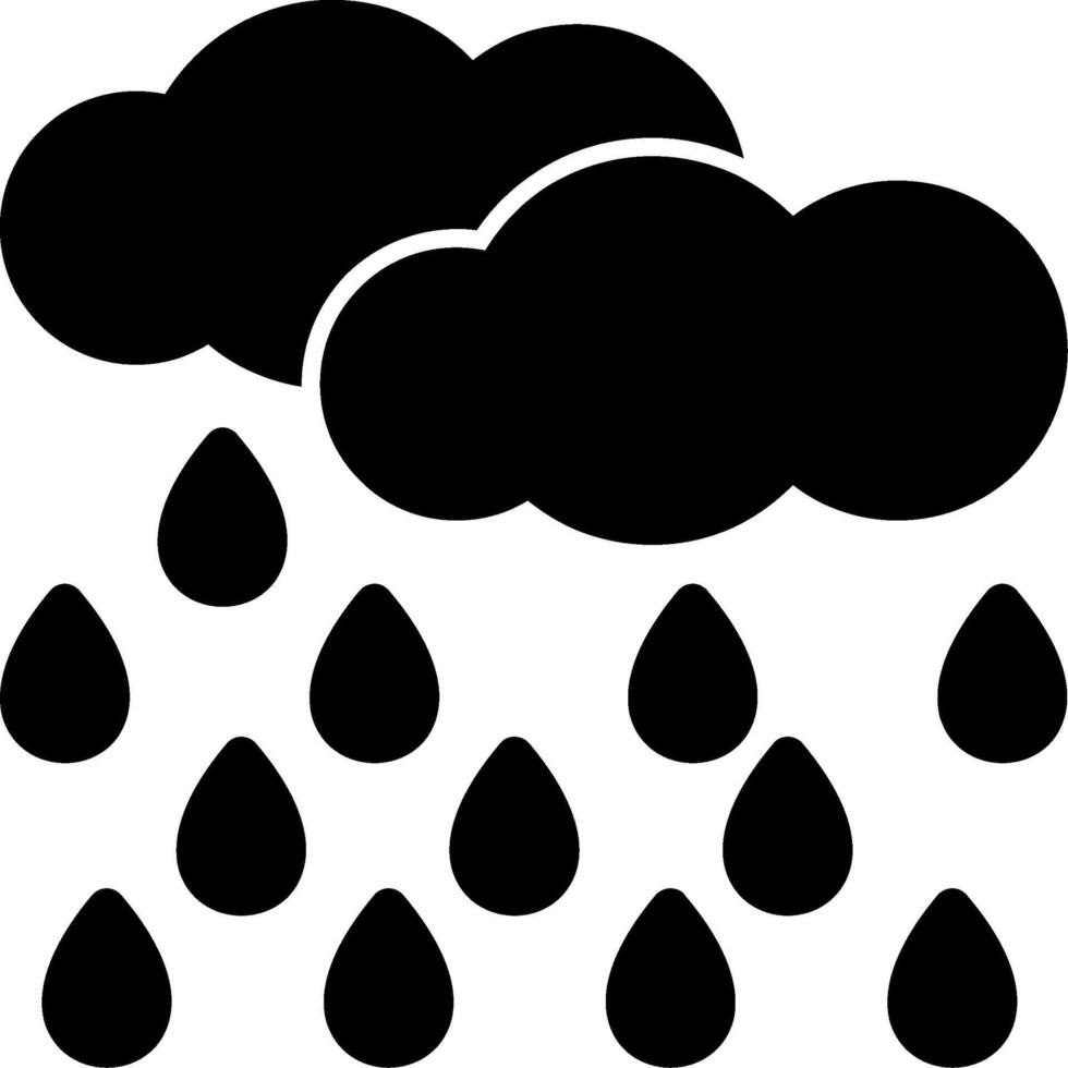 gotas de lluvia glifo icono vector