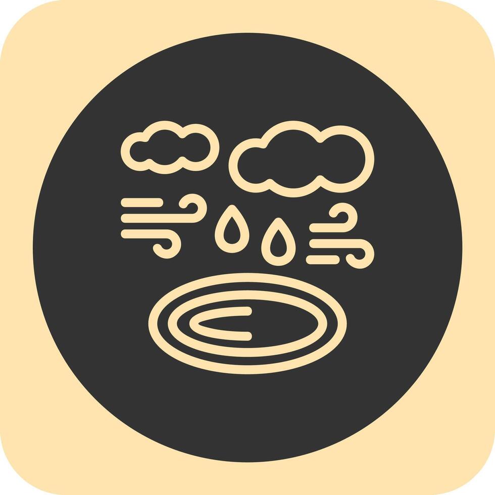 Puddle Linear Round Icon vector