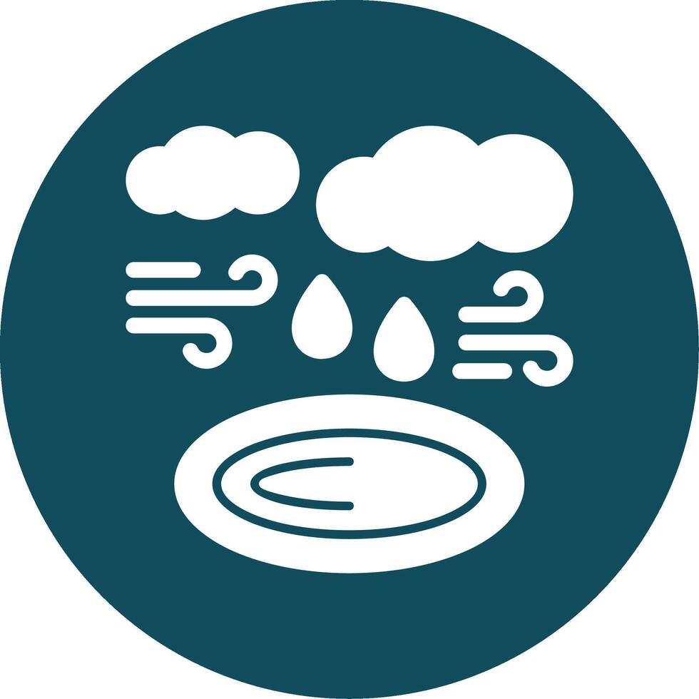 Puddle Glyph Circle Icon vector