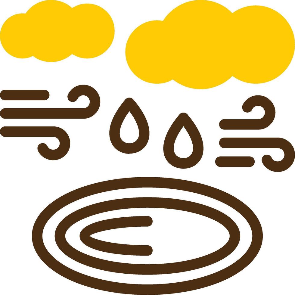 Puddle Yellow Lieanr Circle Icon vector