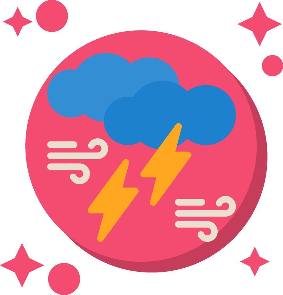 Thundercloud Tailed Color Icon vector