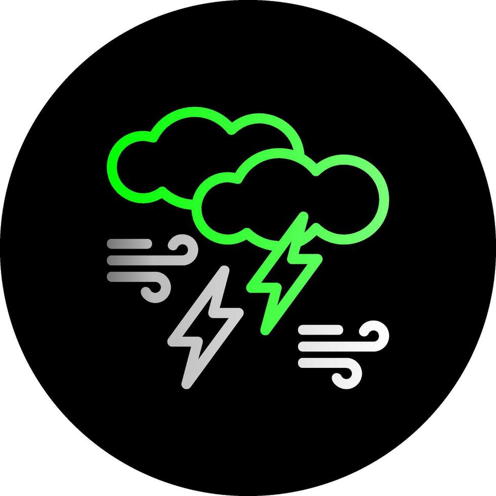 Thundercloud Dual Gradient Circle Icon vector