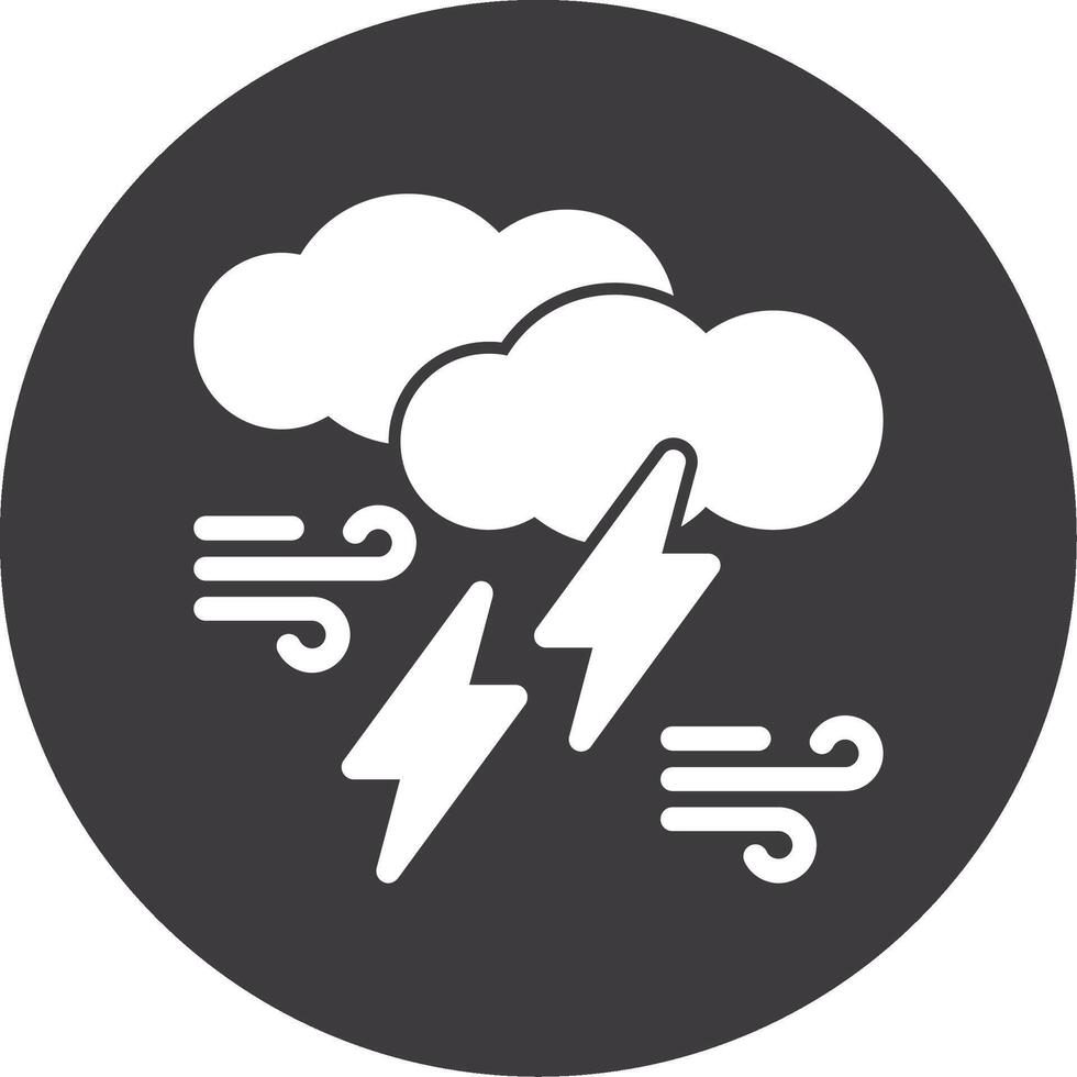 nube de tormenta glifo circulo icono vector