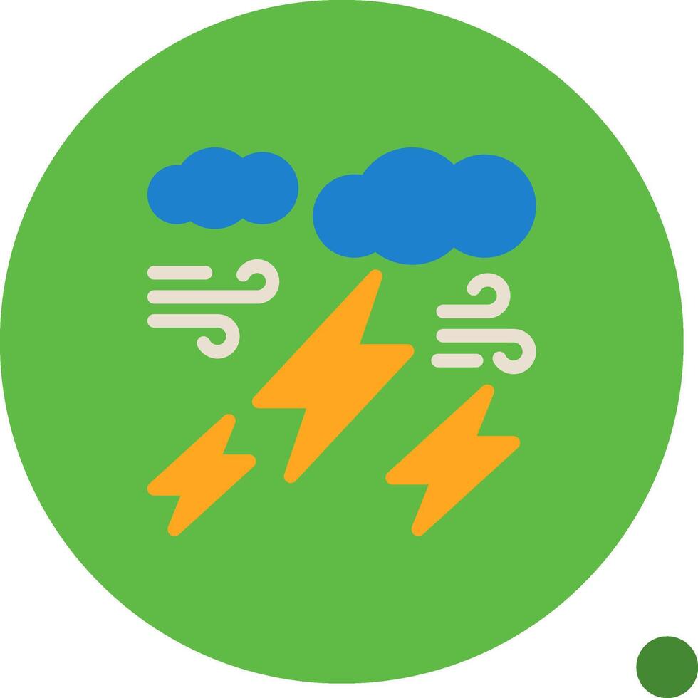 Thunder Flat Shadow Icon vector