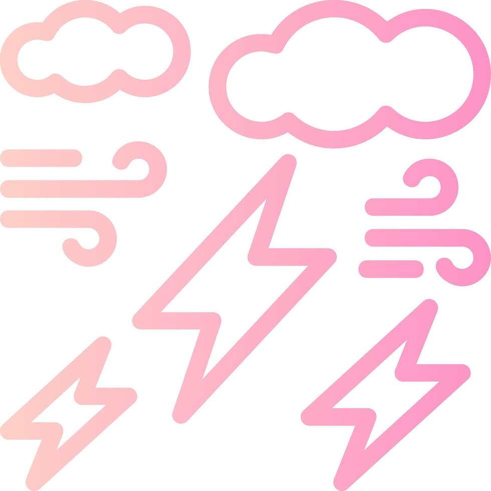 Thunder Linear Gradient Icon vector