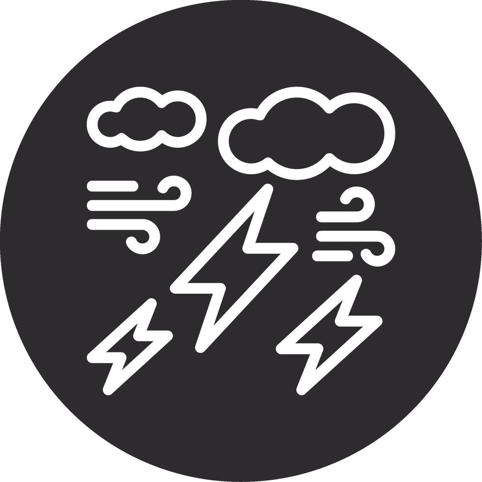 Thunder Inverted Icon vector