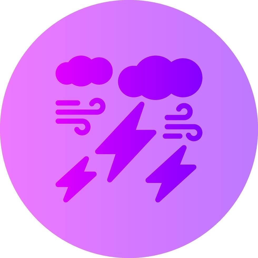 Thunder Gradient Circle Icon vector