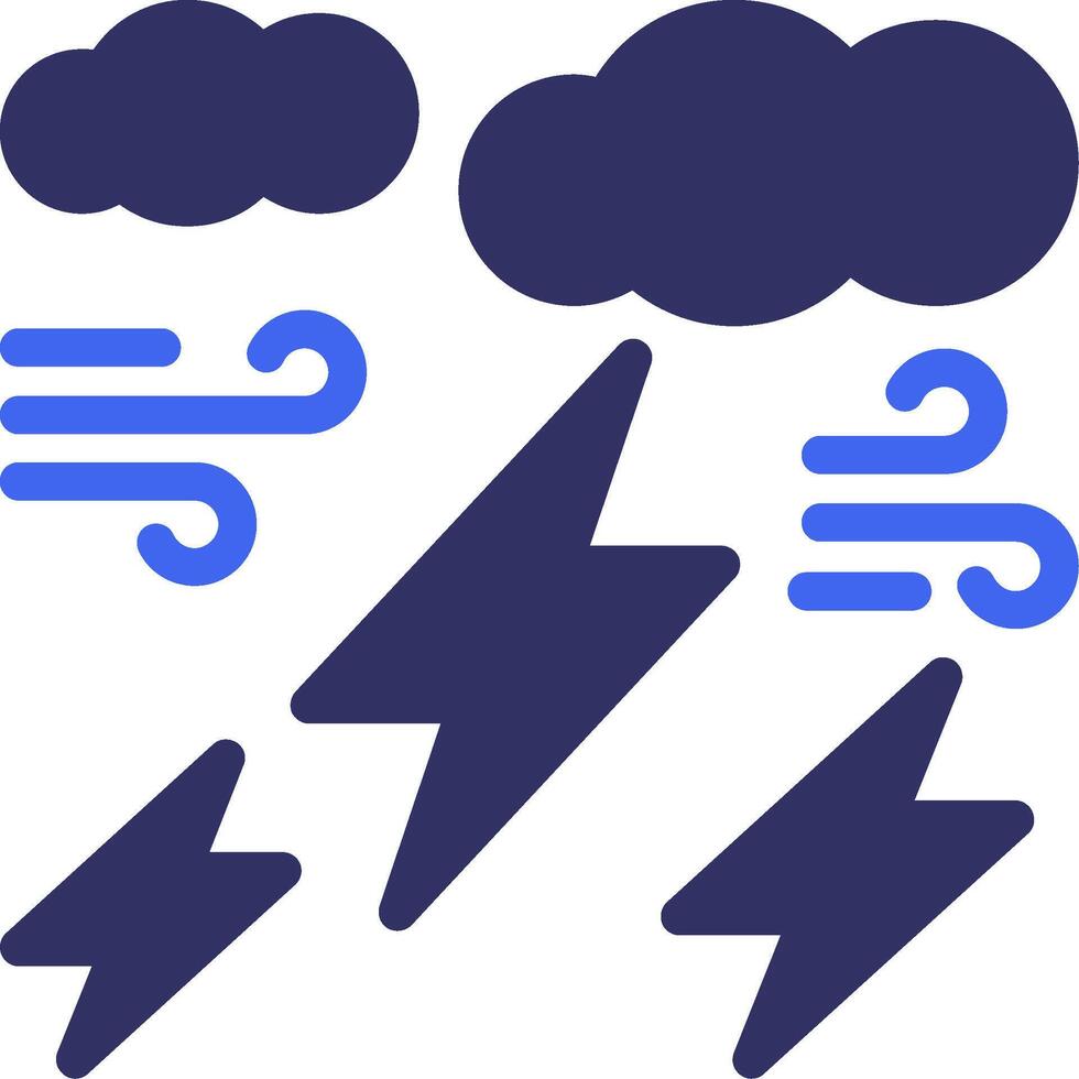 Thunder Solid Two Color Icon vector
