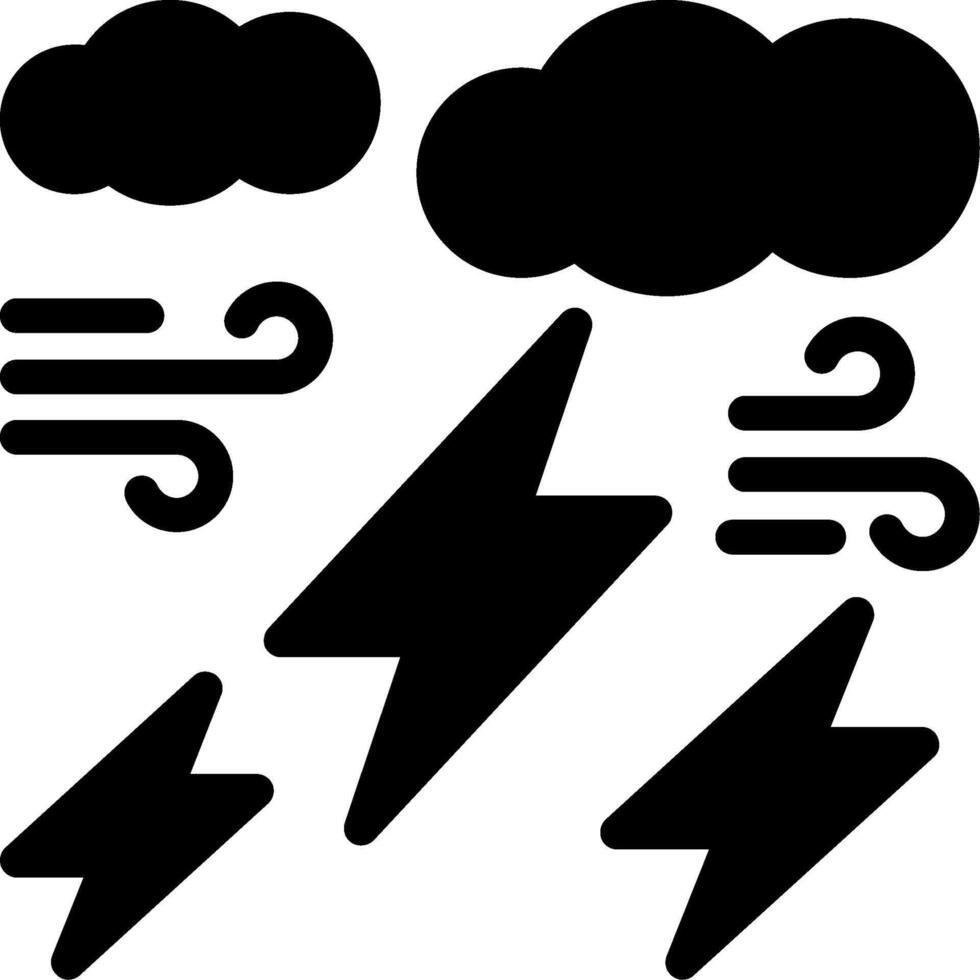 Thunder Glyph Icon vector