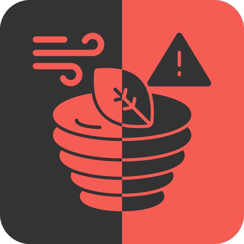 Tornado warning Red Inverse Icon vector