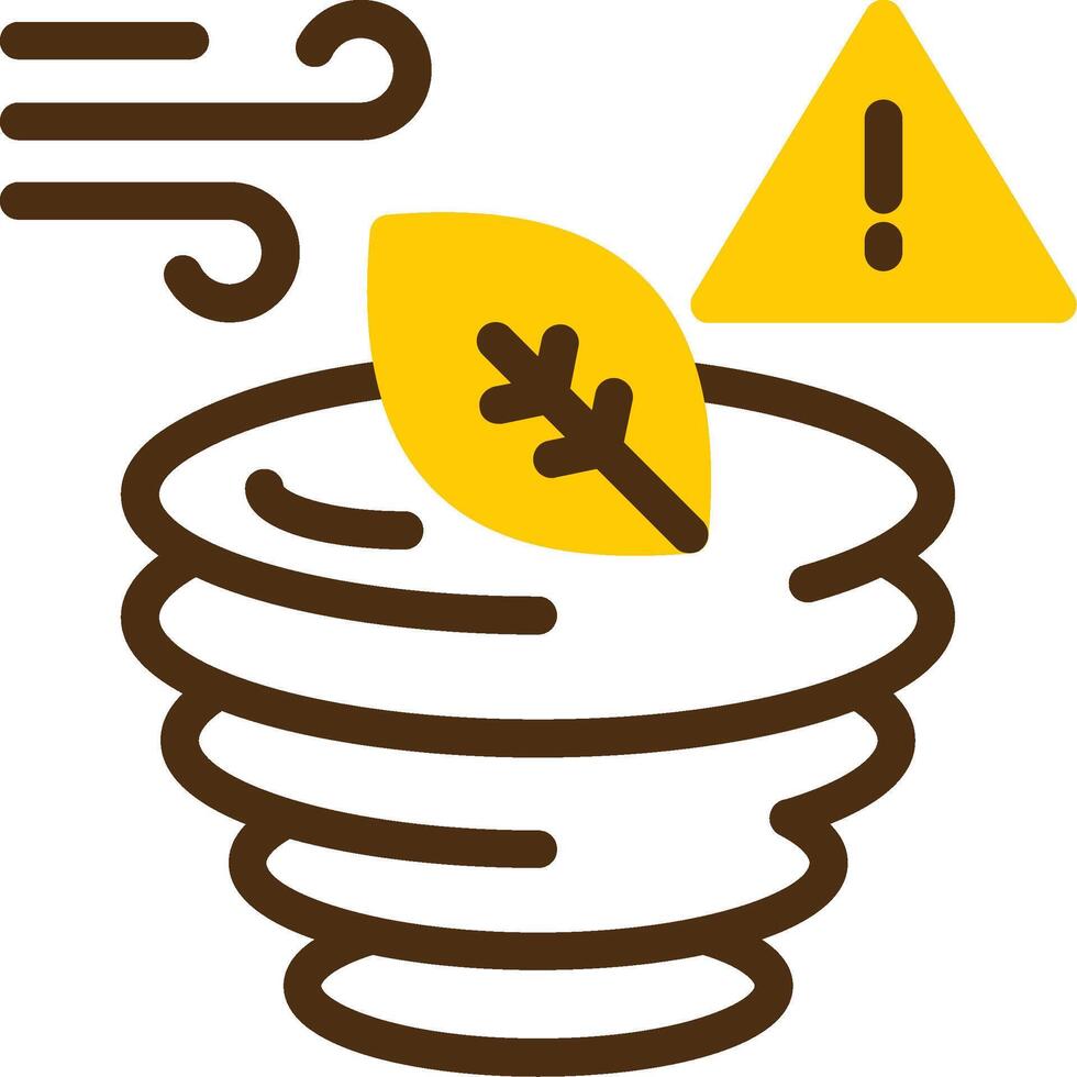 Tornado warning Yellow Lieanr Circle Icon vector