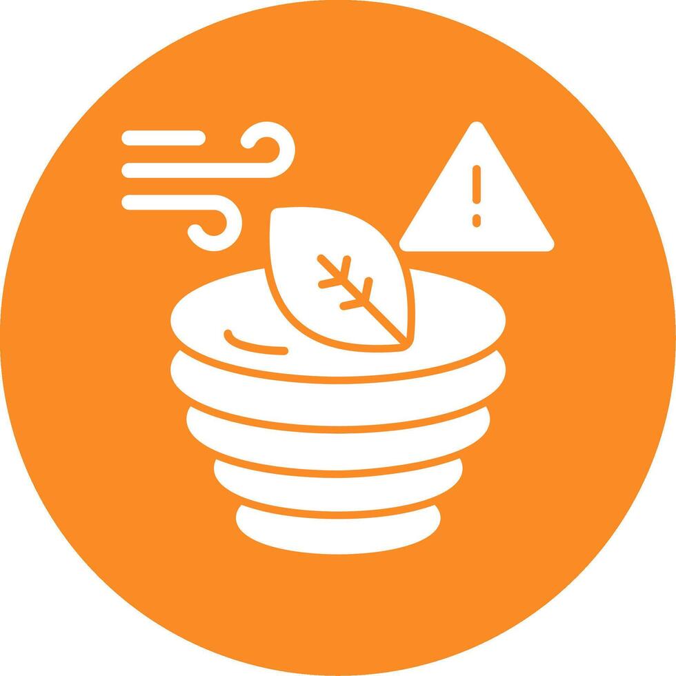 Tornado warning Glyph Circle Icon vector