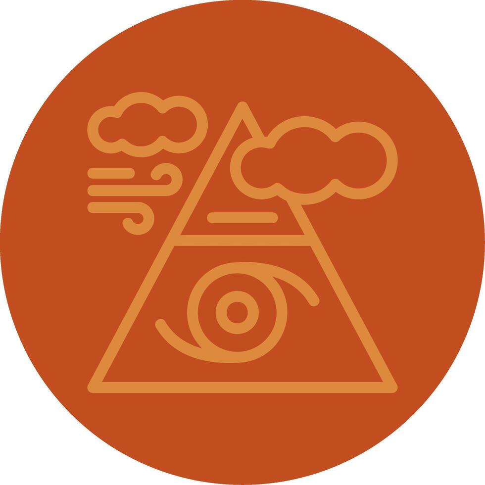 Hurricane warning Line Multi color Icon vector