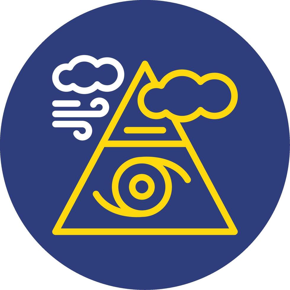 Hurricane warning Dual Line Circle Icon vector