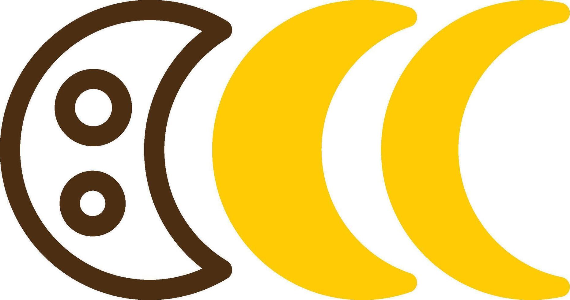 Moon phases Yellow Lieanr Circle Icon vector