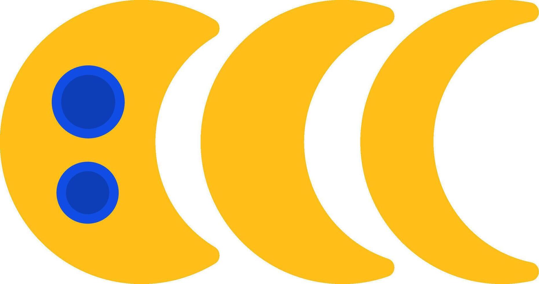 Moon phases Flat Two Color Icon vector