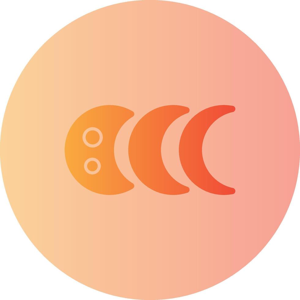 Moon phases Gradient Circle Icon vector