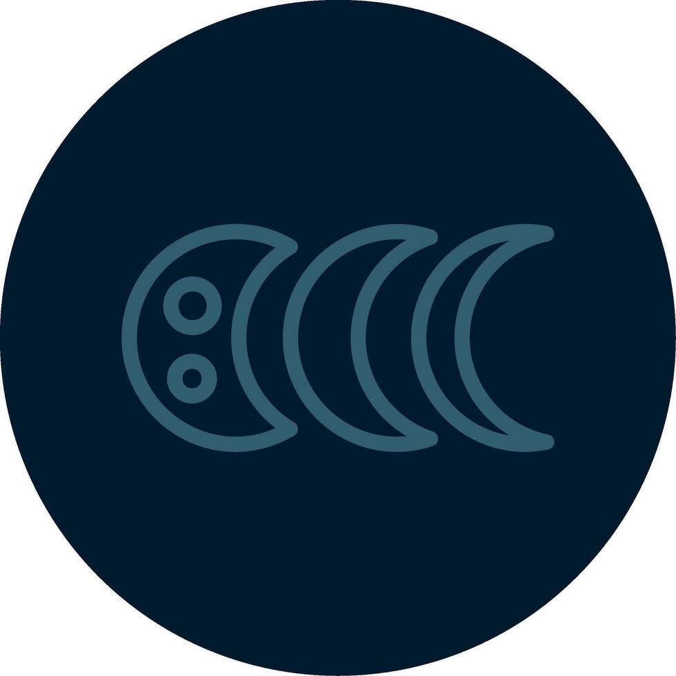 Moon phases Line Multi color Icon vector