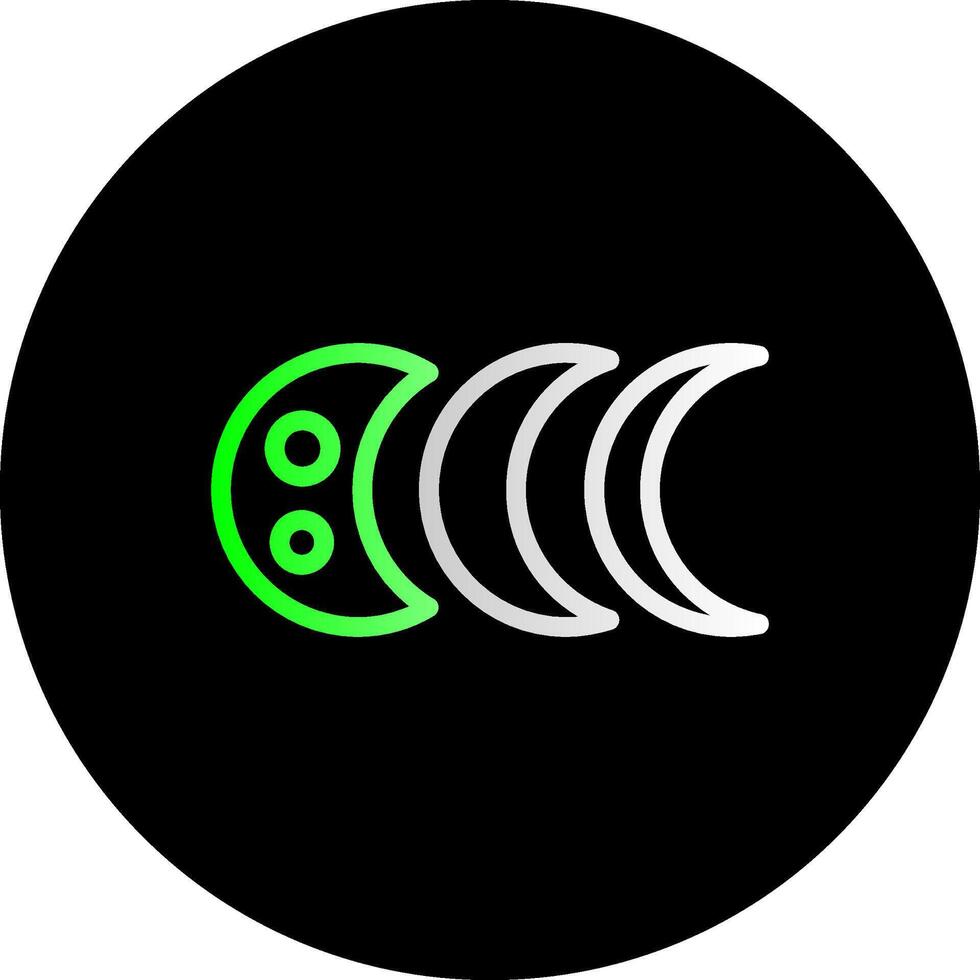 Moon phases Dual Gradient Circle Icon vector
