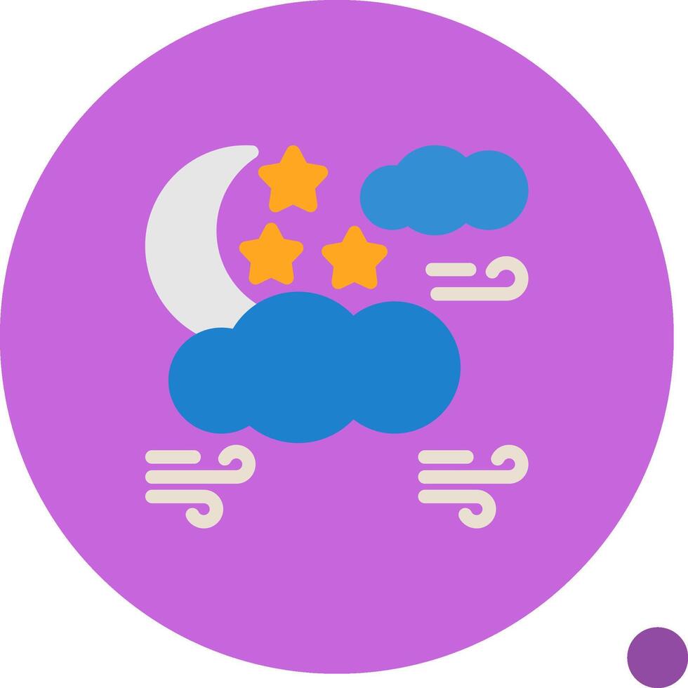 Starry night Flat Shadow Icon vector