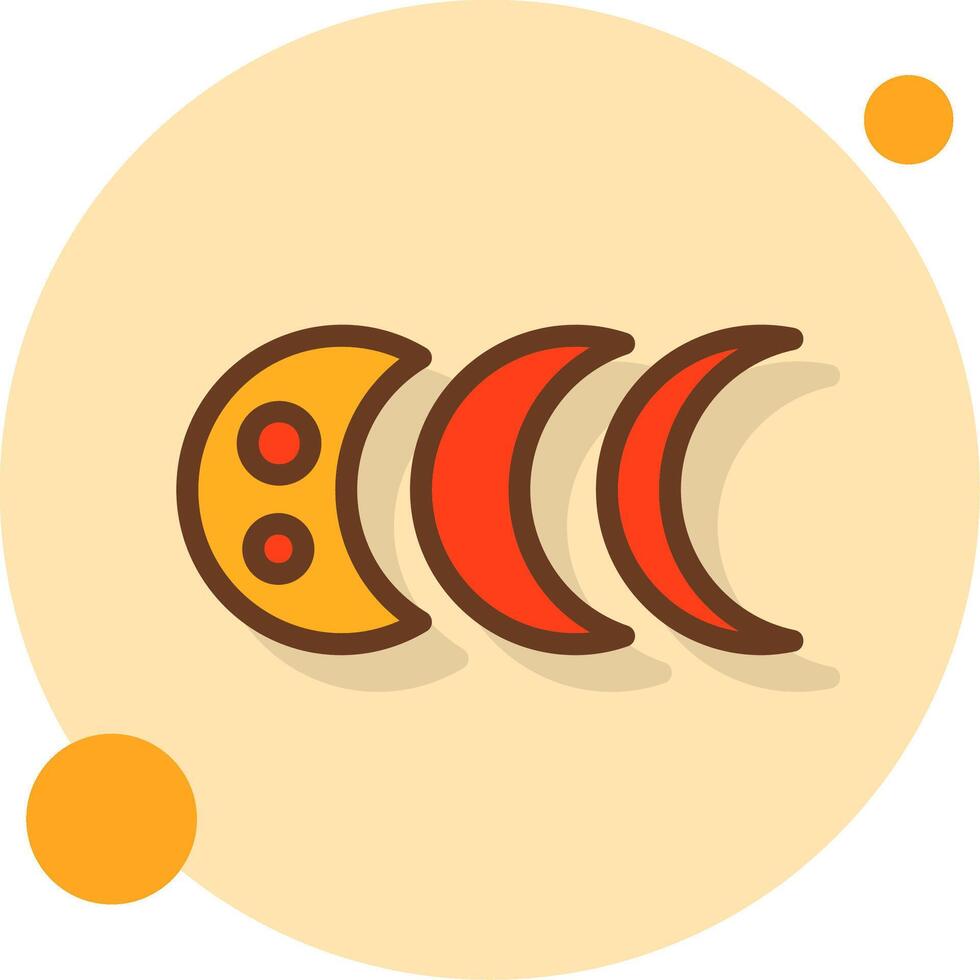 Moon phases Filled Shadow Circle Icon vector