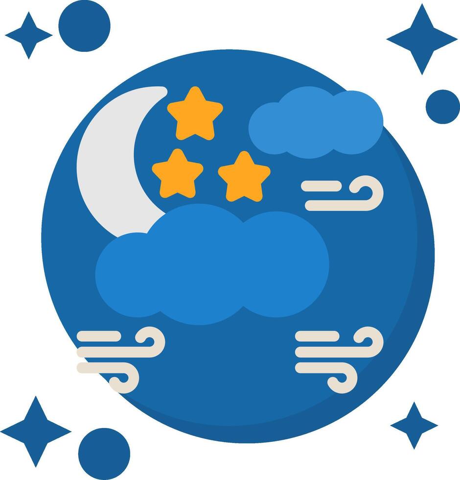 Starry night Tailed Color Icon vector