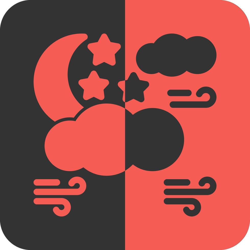 Starry night Red Inverse Icon vector