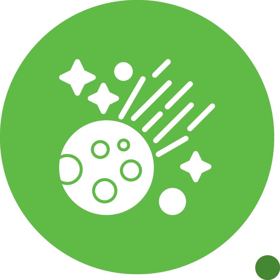 Comet Glyph Shadow Icon vector