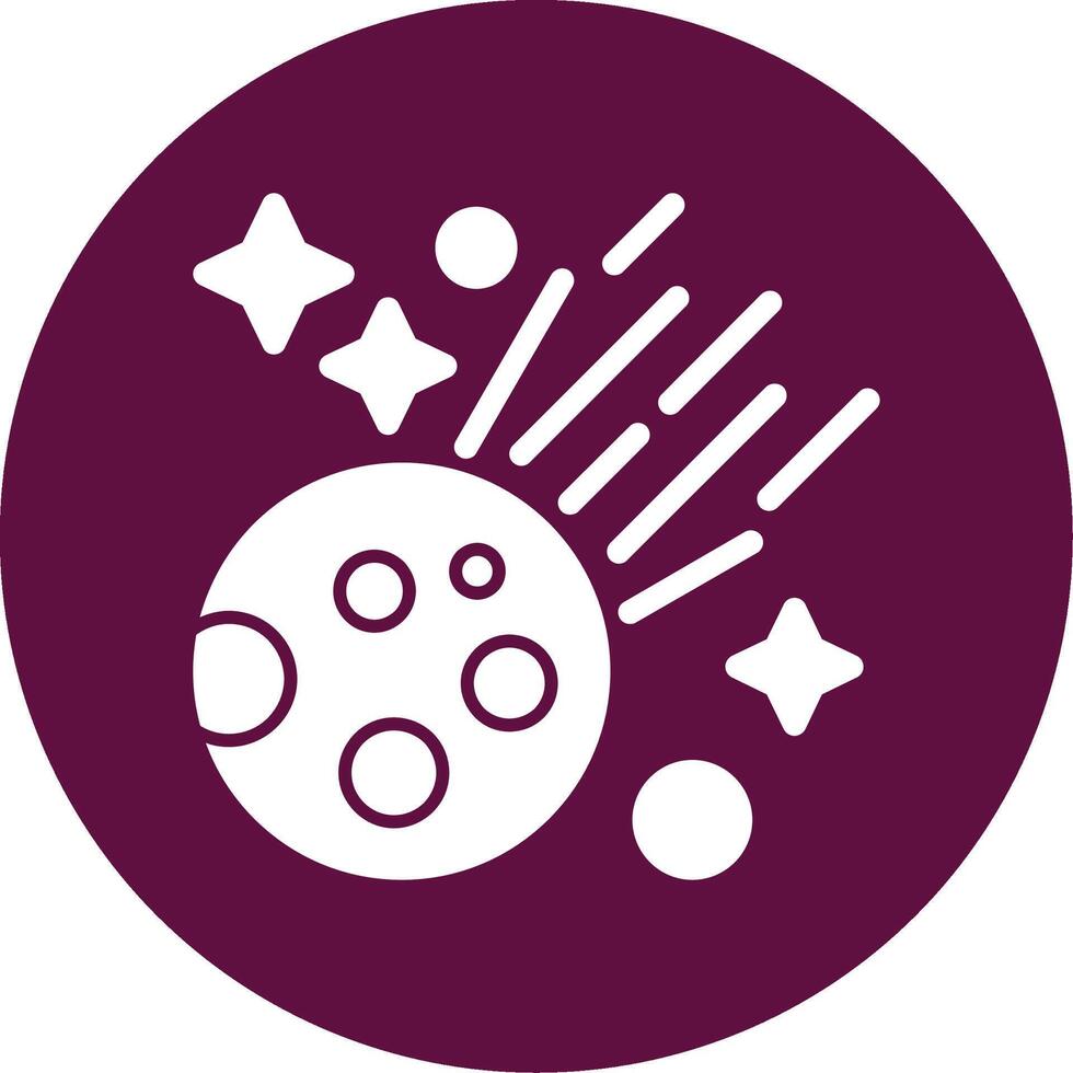 Comet Glyph Circle Icon vector