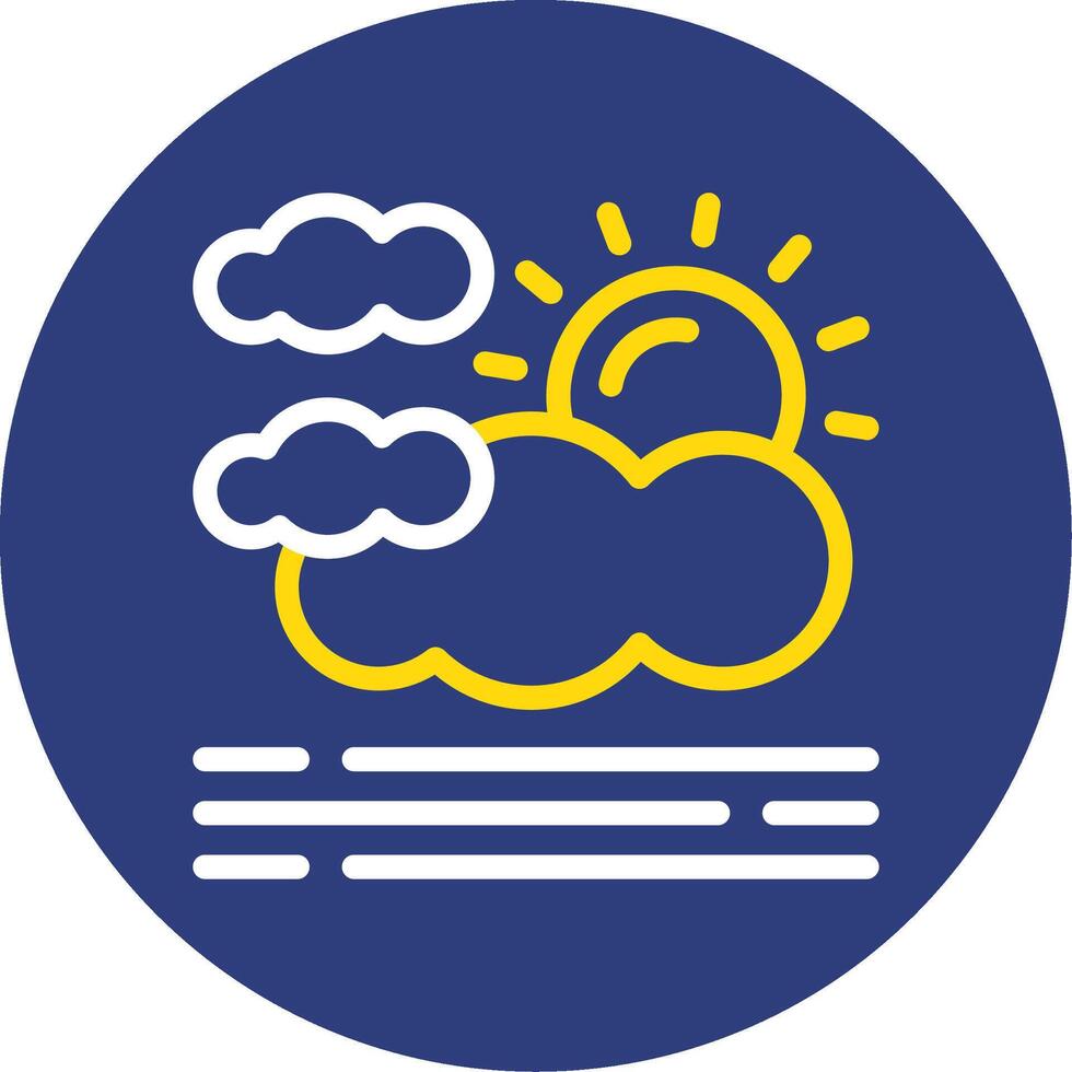 Haze Dual Line Circle Icon vector