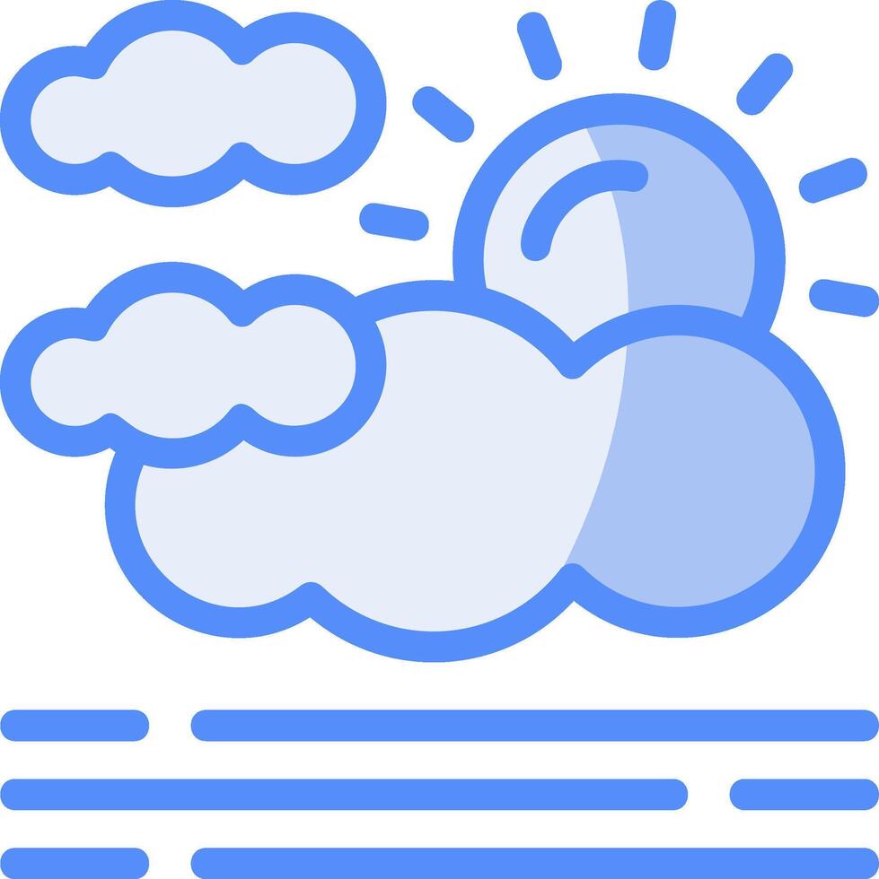 Haze Line Filled Blue Icon vector