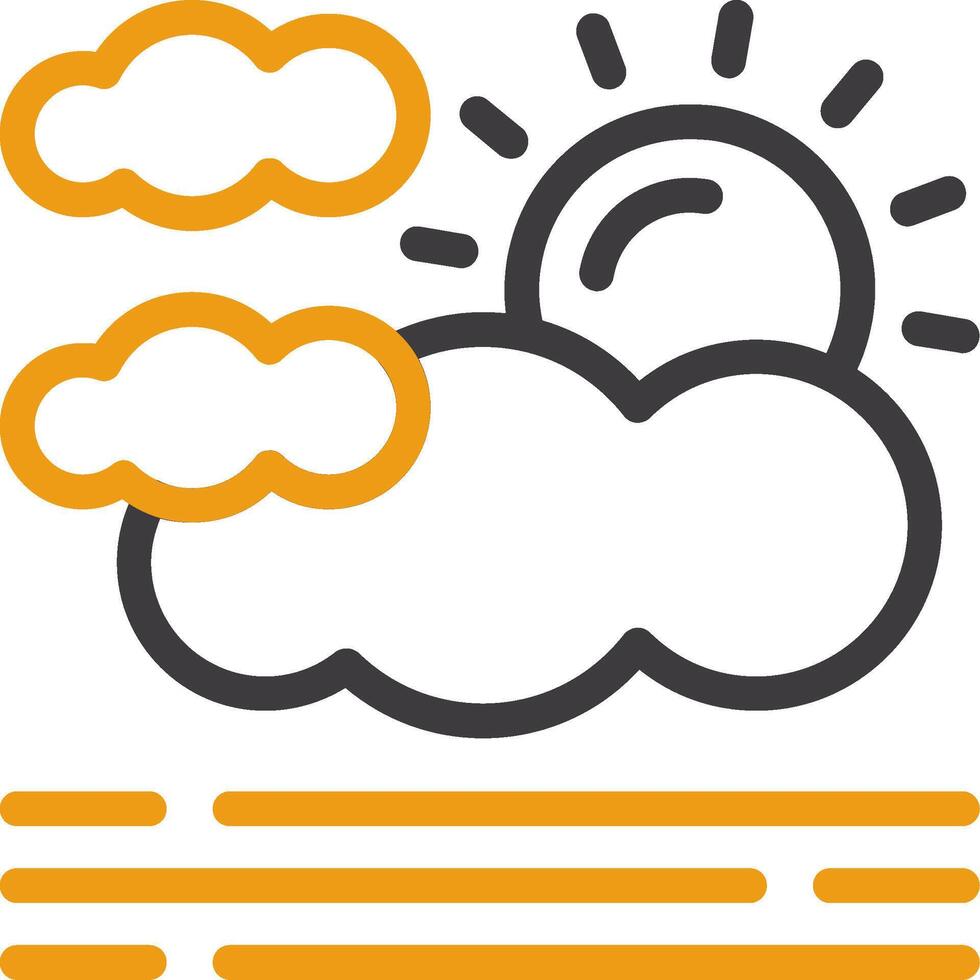 Haze Line Two Color Icon vector