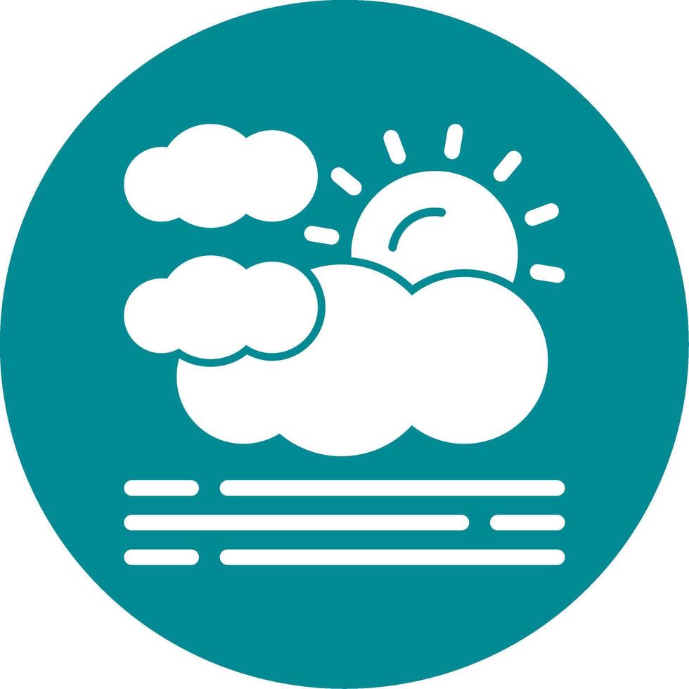 Haze Glyph Circle Icon vector