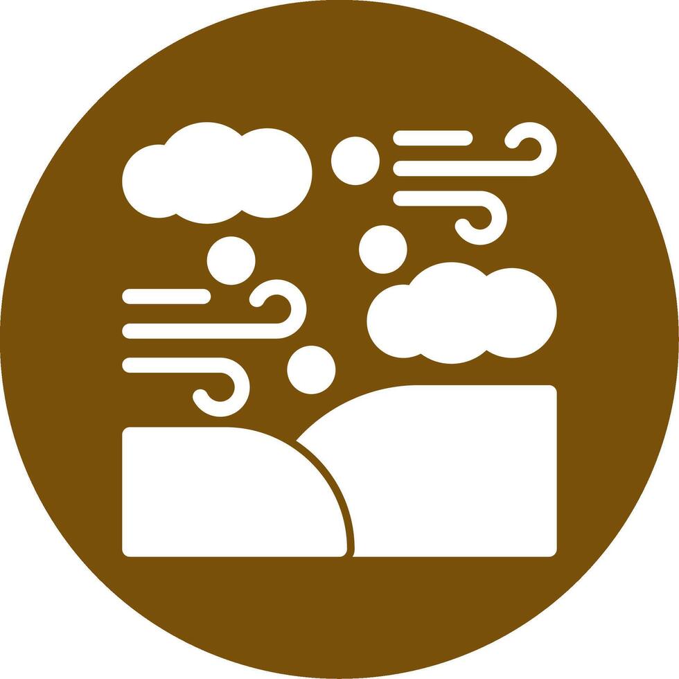 Sandstorm Glyph Circle Icon vector