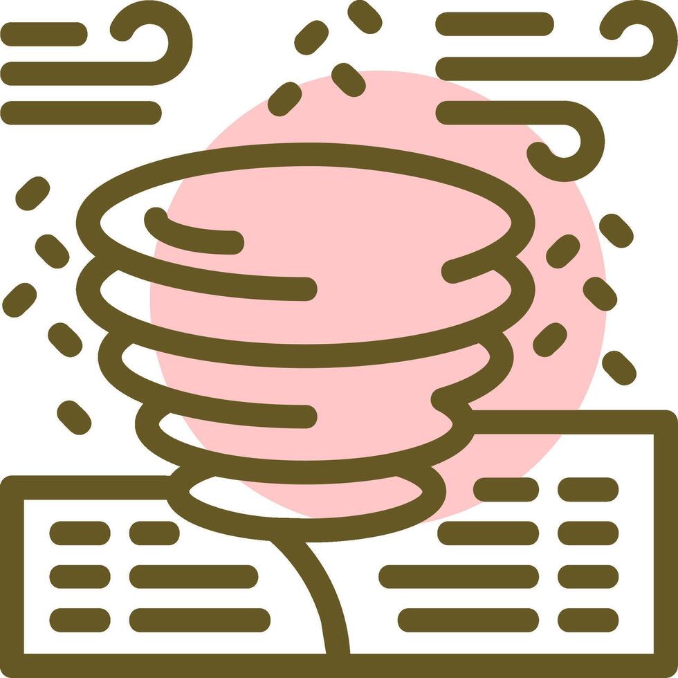 Dust devil Linear Circle Icon vector