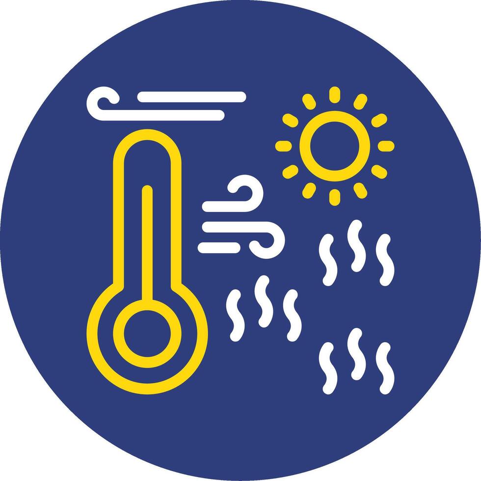Heatwave Dual Line Circle Icon vector