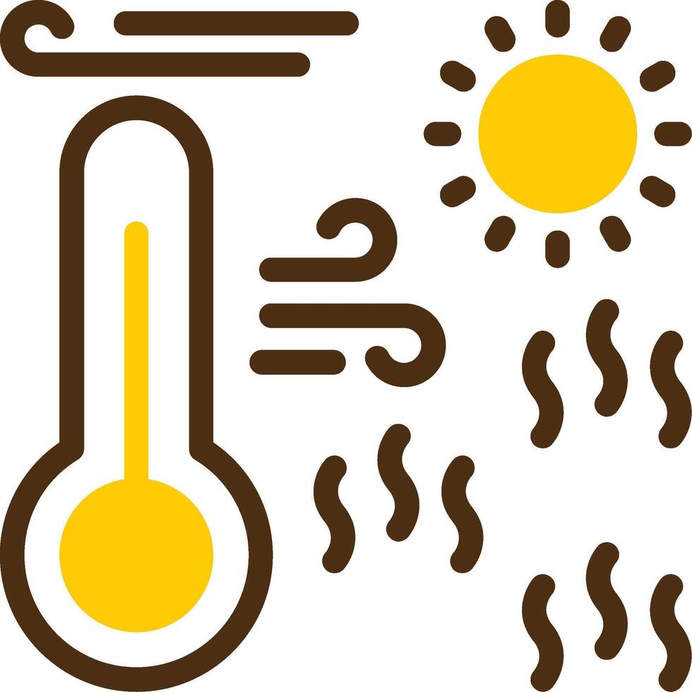 ola de calor amarillo mentir circulo icono vector