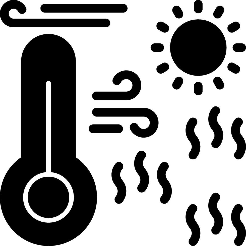 ola de calor glifo icono vector