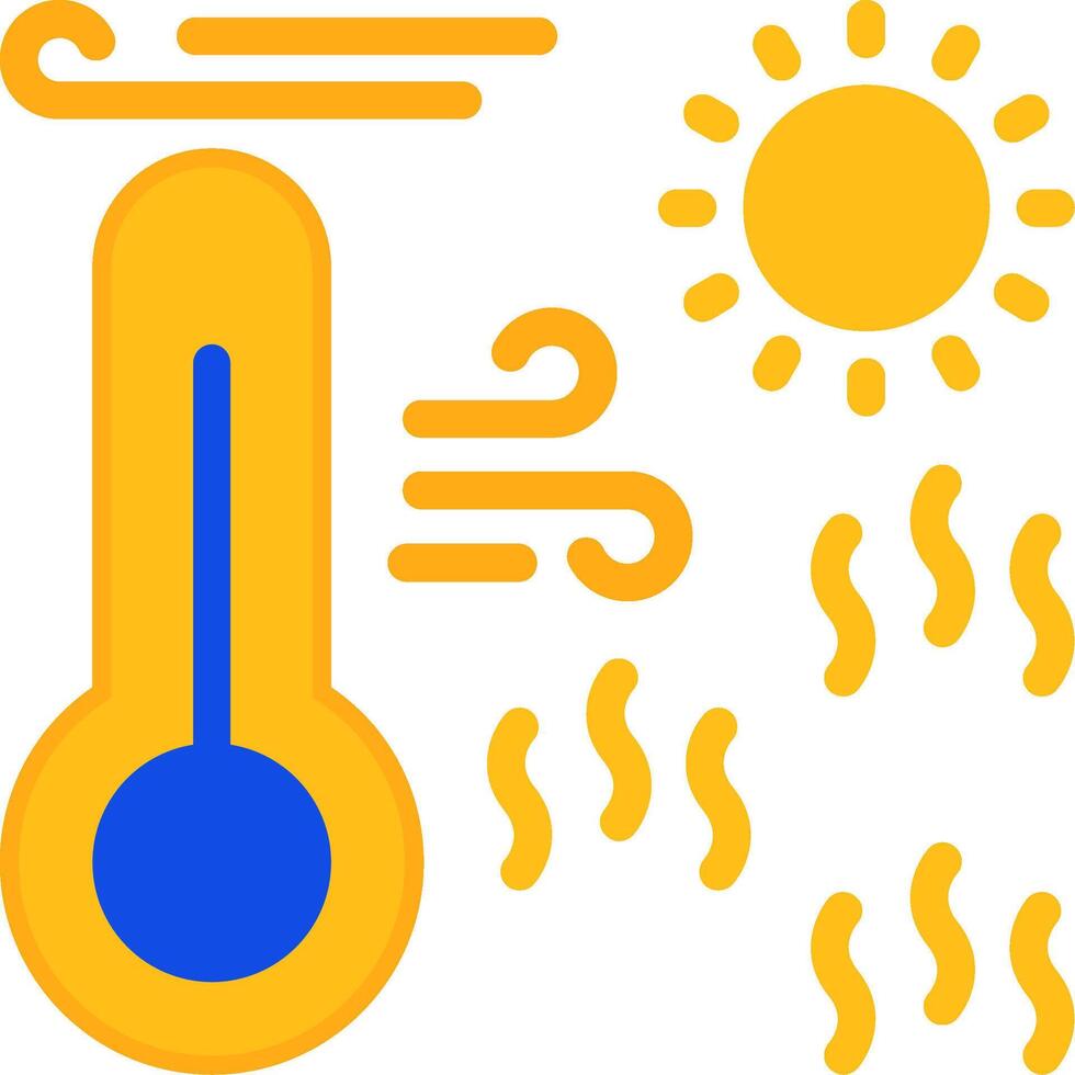 Heatwave Flat Two Color Icon vector