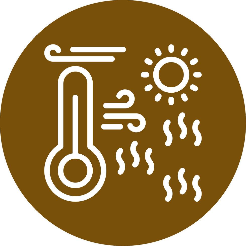 Heatwave Outline Circle Icon vector