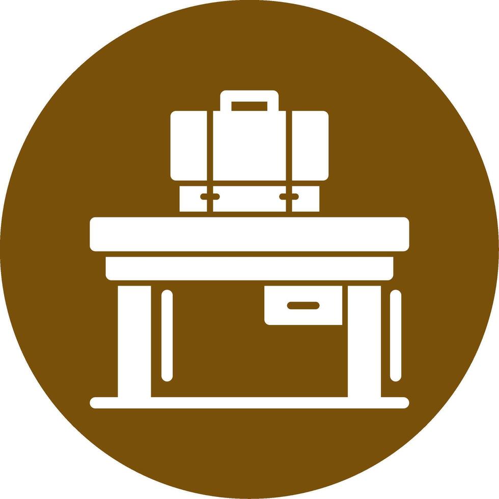 Desk Glyph Circle Icon vector