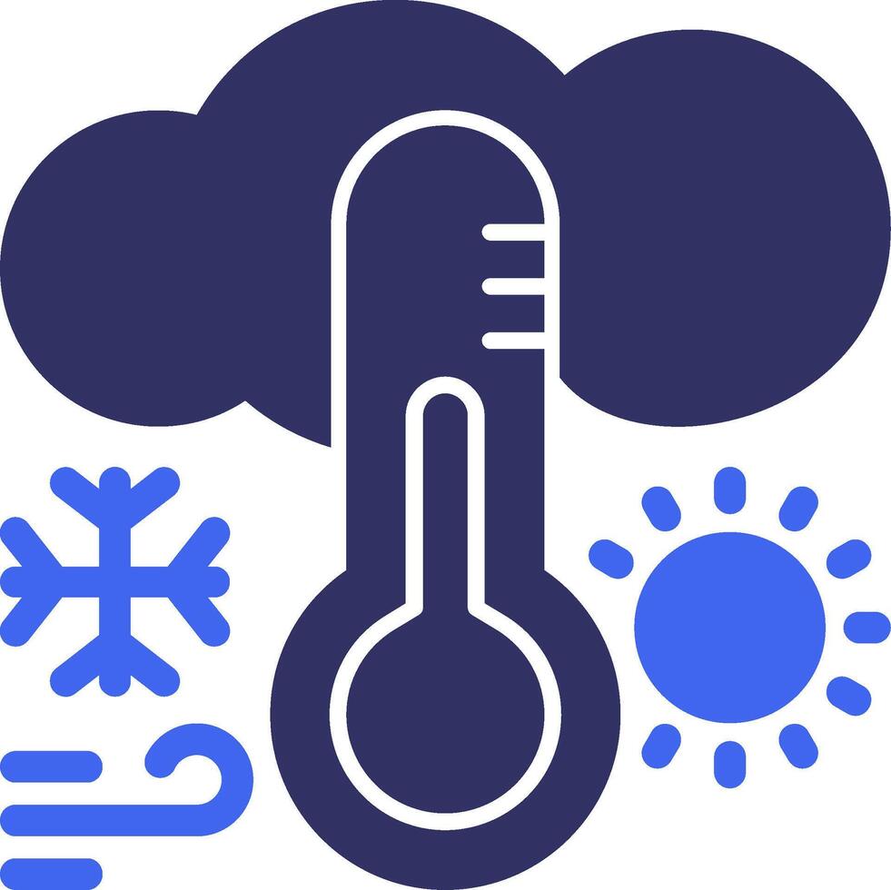 Thermometer rising Solid Two Color Icon vector