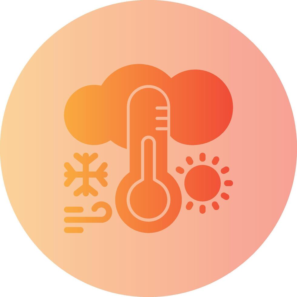 Thermometer rising Gradient Circle Icon vector