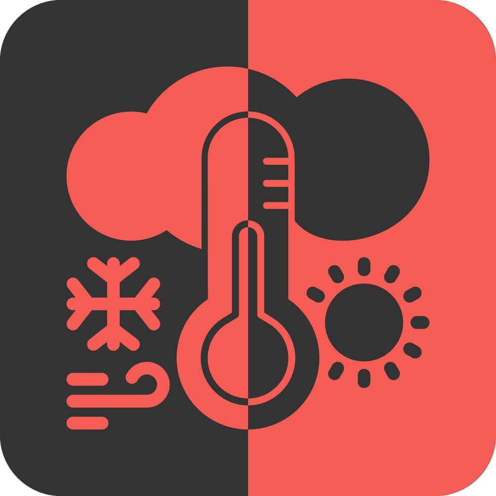 Thermometer rising Red Inverse Icon vector