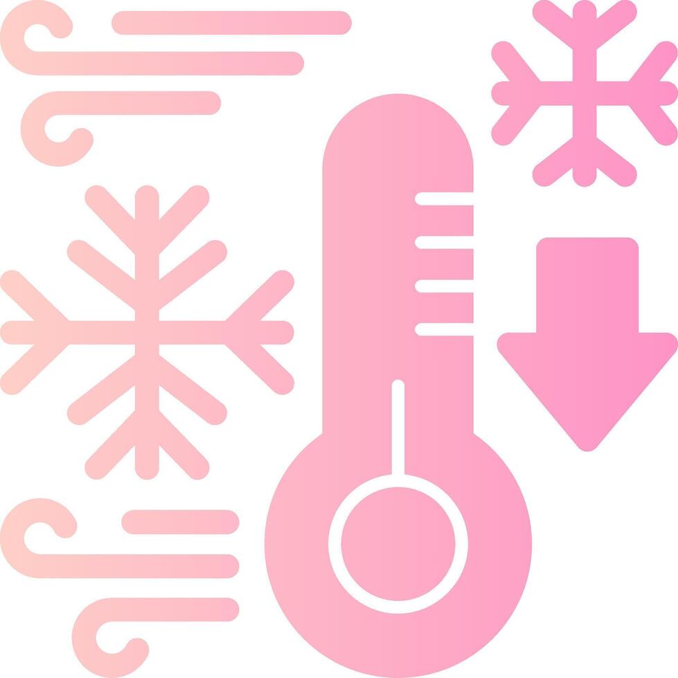 Thermometer falling Solid Multi Gradient Icon vector