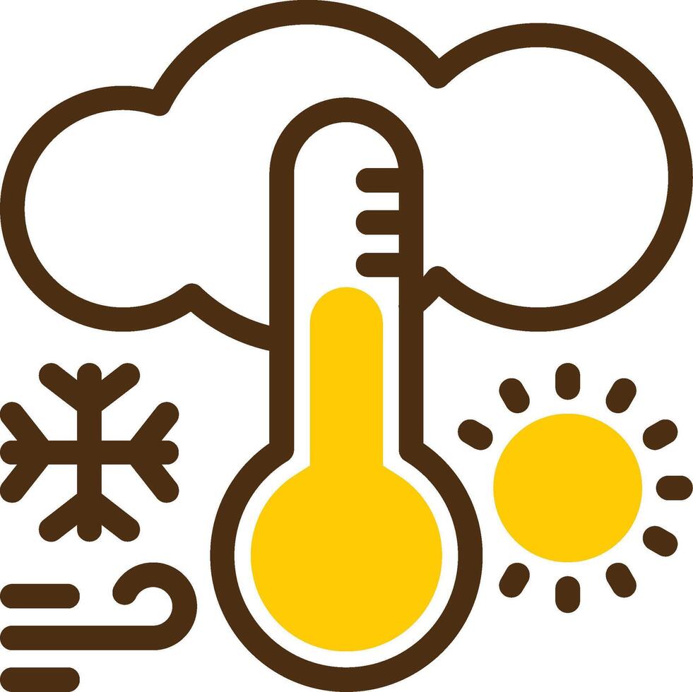 Thermometer rising Yellow Lieanr Circle Icon vector