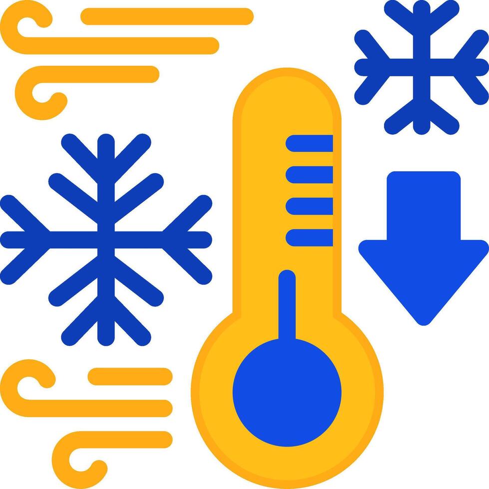 Thermometer falling Flat Two Color Icon vector