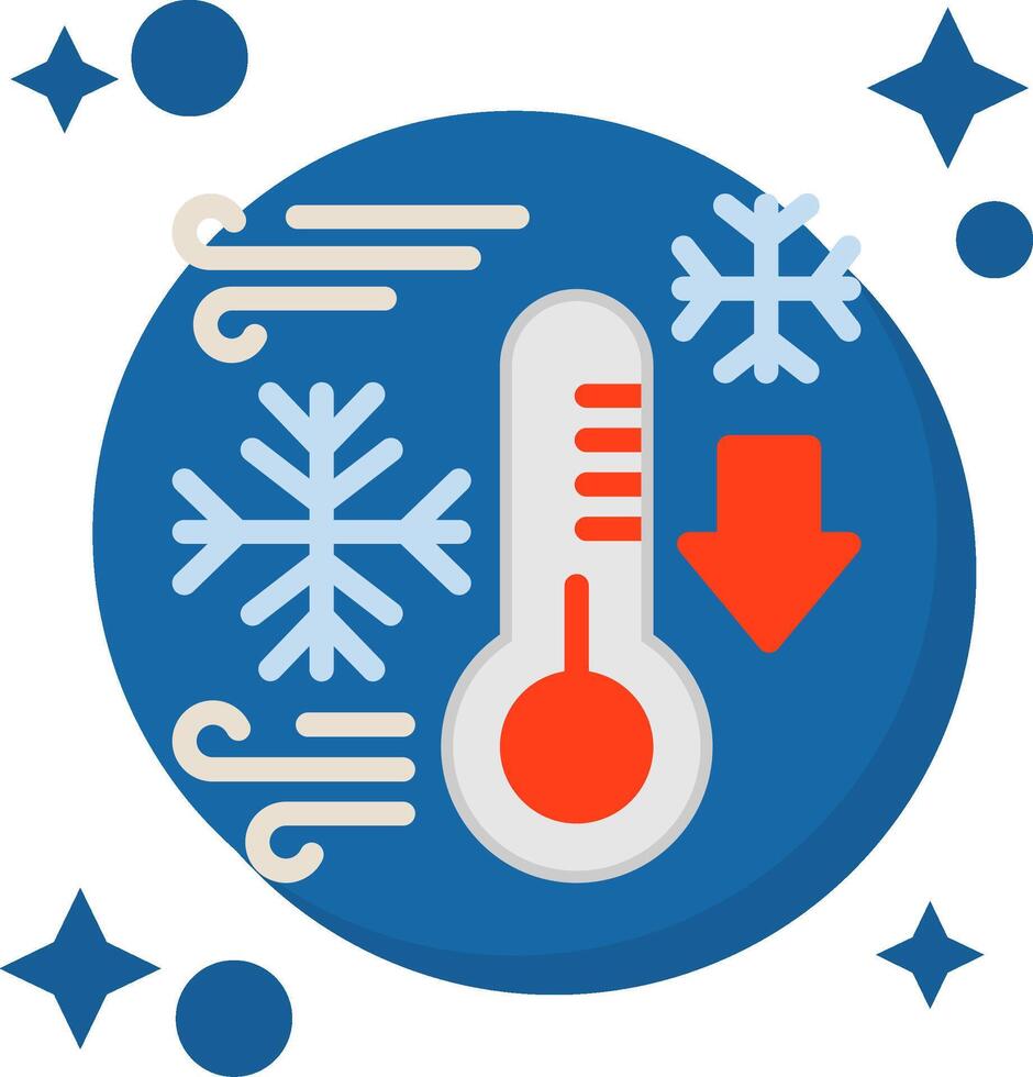 Thermometer falling Tailed Color Icon vector